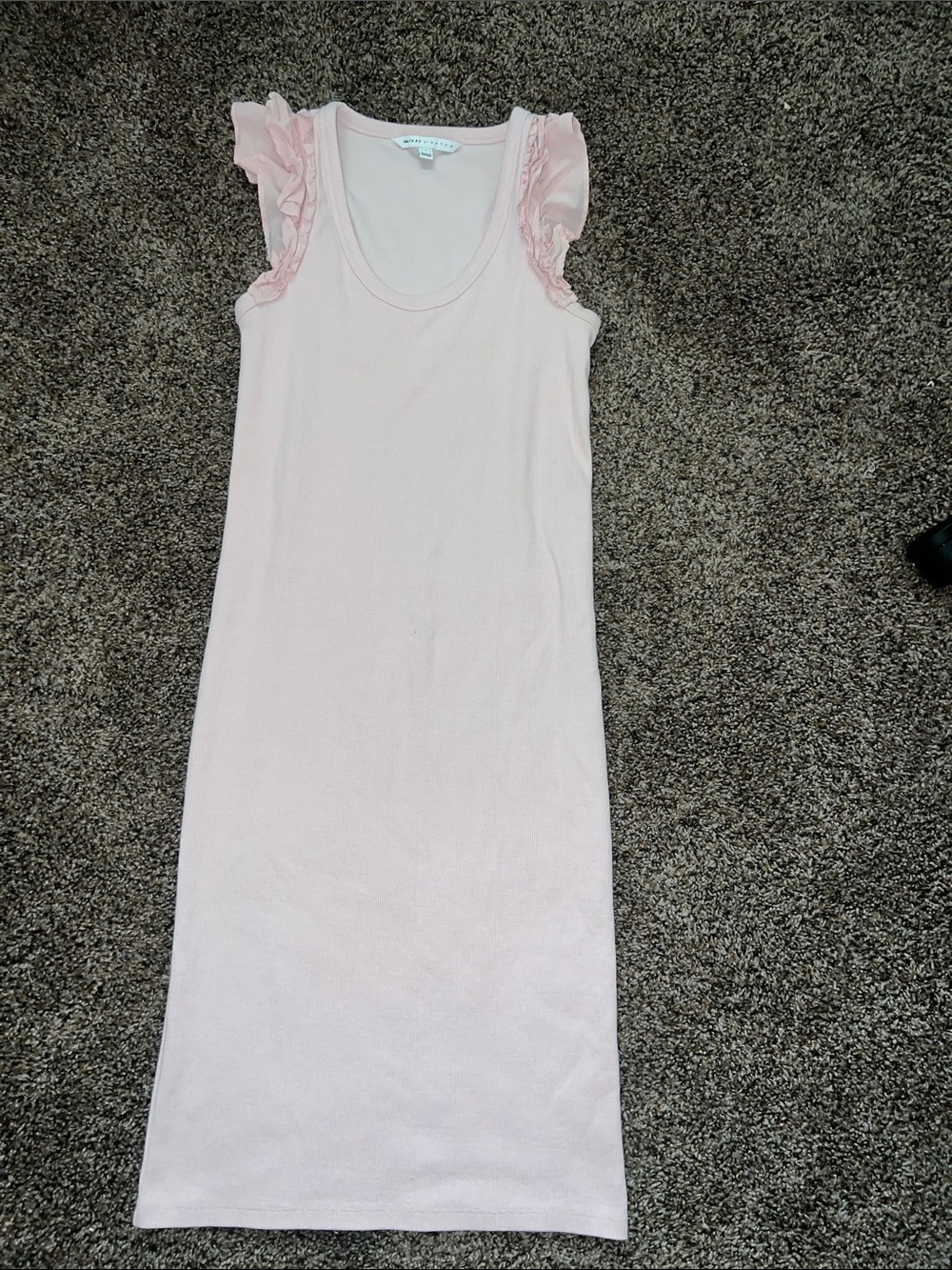 Ribbed Knit maternity bodycon dress with flutter sleeves, The Nines by HATCH